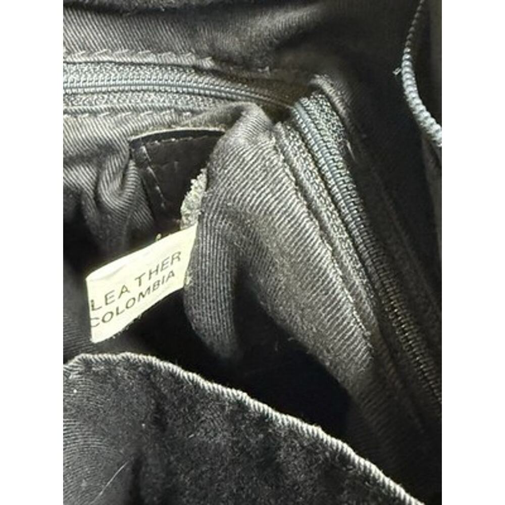 Vintage Naturally Yours Bucket Shoulder Bag Black Brown Leather Zip Dual Handles - Picture 13 of 15